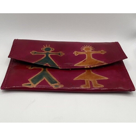 Natural Leather Women's Wallet Hand Embossed Made in India Boy & Girl7"|4.5" - Picture 1 of 5